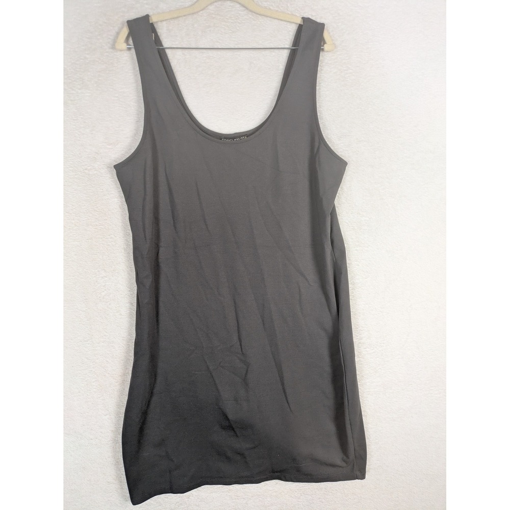 Forever 21 Tank Top Women's 3X Black Scoop Neck Sleeveless Basic Plus Size